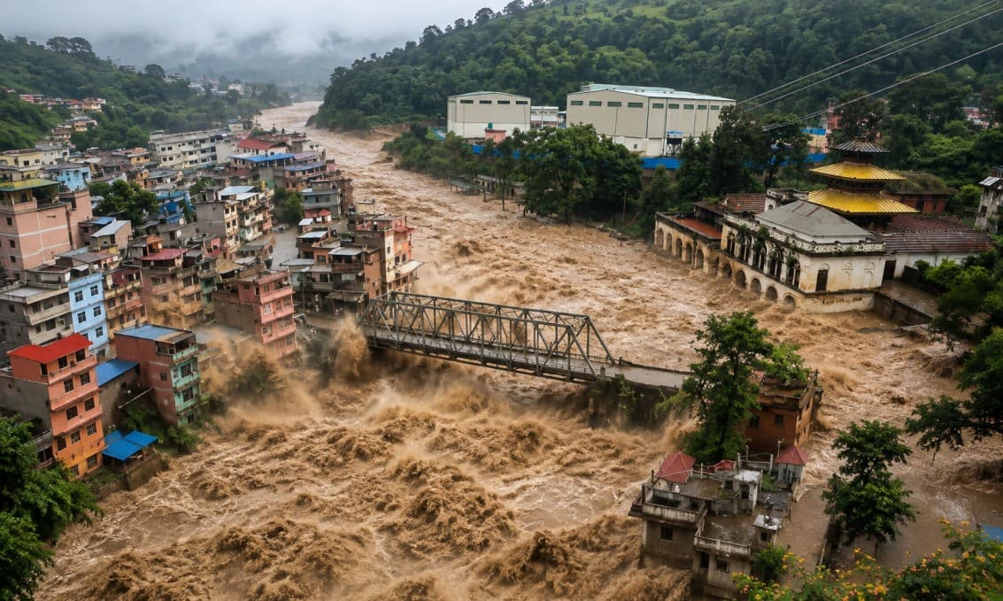 नेपाल में तिब्बत से आई बाढ़ ने बढ़ाई प्रशासनिक चिंता, 384 लापता और बिहार में भी गंडक उफान पर
