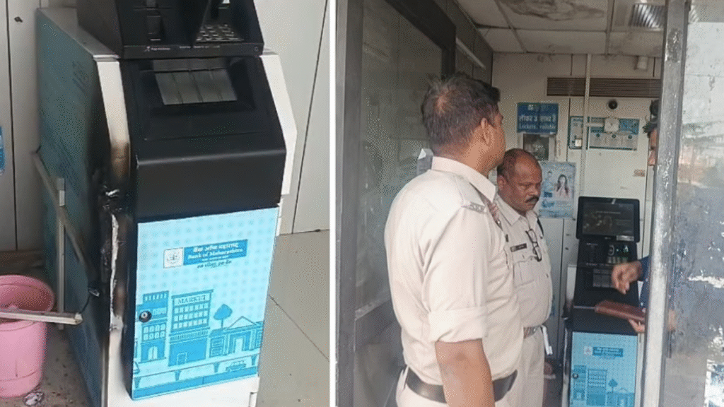 Jabalpur News : एटीएम उड़ाने की नाकाम कोशिश, देशी बम से लगाई आग