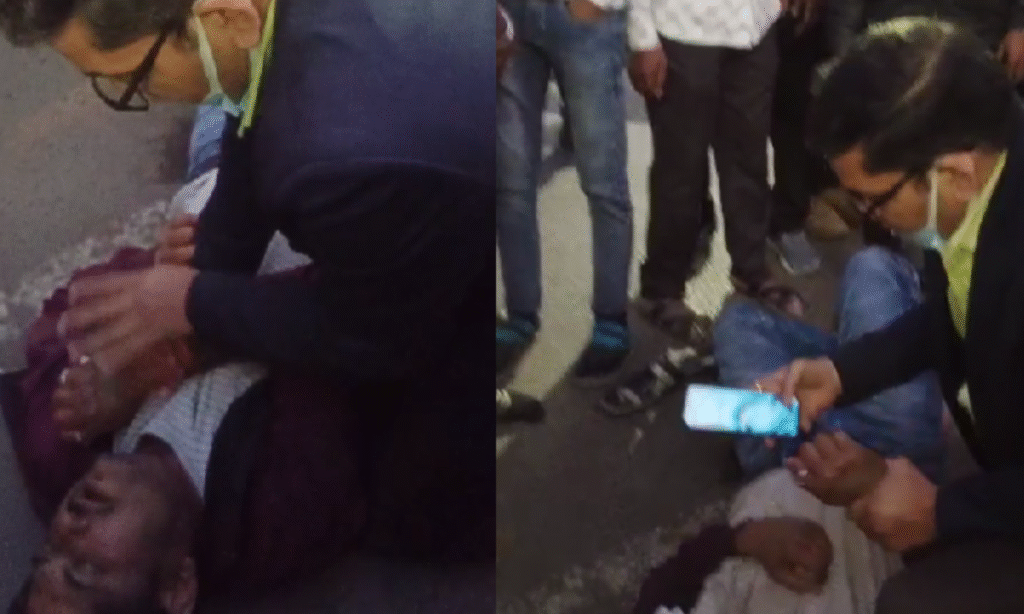 Chhindwara News : बाइक चलाते बुजुर्ग को आया हार्ट अटैक, लड़खड़ाकर गिरे; डॉक्टर बने फरिश्ता